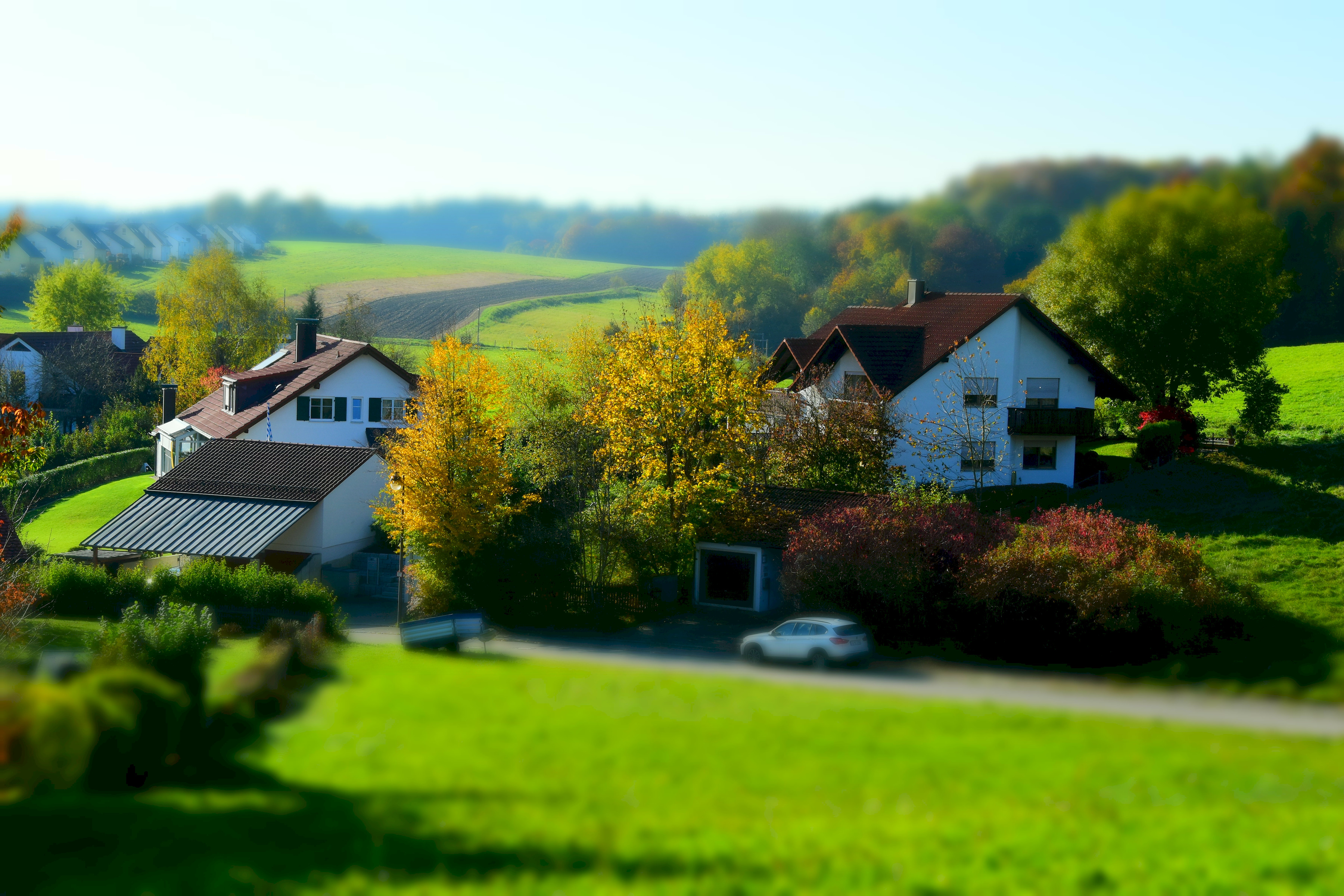Пригород спас. Пригород Германии лазенбольд. Любляна пригороды. Германия окраины. Панорама деревни.